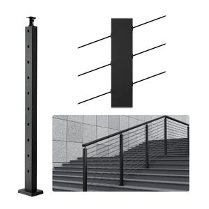 Stâlp-pentru-balustradă-cu-cablu-pentru-scări-91-cm-secțiune-2-5x5-cm-găuri-la-30-de-grade-din-oțel-inoxidabil-negru-1-bucată