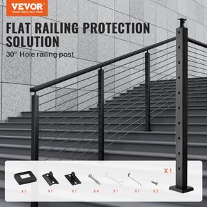 Stâlp-pentru-balustradă-cu-cablu-pentru-scări-91-cm-secțiune-2-5x5-cm-găuri-la-30-de-grade-din-oțel-inoxidabil-negru-1-bucată