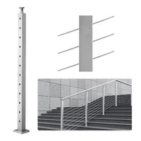 Stâlp-pentru-balustradă-cu-cabluri-pentru-scări-107-cm-secțiune-5x5-cm-găuri-la-30-grade-oțel-inoxidabil-argintiu-HR-005