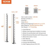 Stâlp-pentru-balustradă-cu-cabluri-pentru-scări-107-cm-secțiune-5x5-cm-găuri-la-30-grade-oțel-inoxidabil-argintiu-HR-005