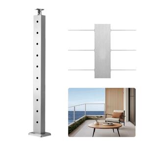 Stâlp-pentru-balustradă-cu-cabluri-91-cm-secțiune-2-5x5-cm-găuri-preforate-oțel-cu-acoperire-cu-pulbere-argintiu
