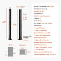 Stâlp-pentru-balustradă-de-cablu-pentru-scări-107-cm-secțiune-5x5-cm-deschideri-la-30-de-grade-oțel-inoxidabil-negru-HR-006G