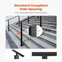 Stâlp-pentru-balustradă-de-cablu-pentru-scări-107-cm-secțiune-5x5-cm-deschideri-la-30-de-grade-oțel-inoxidabil-negru-HR-006G