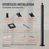 Stâlp-pentru-balustradă-cu-cabluri-107-cm-secțiune-5x5-cm-fără-găuri-oțel-inoxidabil-SUS304-finisaj-periat-negru