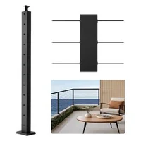 Stâlp-de-balustradă-cu-cabluri-107-cm-secțiune-2-5x5-cm-cu-găuri-preforate-orizontale-negru