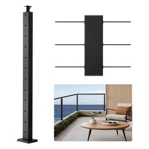 Stâlp-de-balustradă-cu-cabluri-107-cm-secțiune-2-5x5-cm-cu-găuri-preforate-orizontale-negru