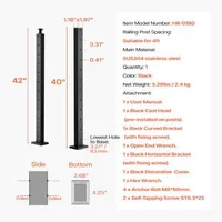 Stâlp-de-balustradă-cu-cabluri-107-cm-secțiune-2-5x5-cm-cu-găuri-preforate-orizontale-negru
