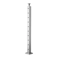 Stâlp-de-balustradă-cu-cabluri-91-cm-secțiune-5x5-cm-cu-găuri-preforate-orizontale-argintiu
