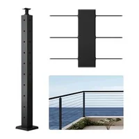 Stâlp-pentru-balustradă-cu-cabluri-91-cm-secțiune-5x5-cm-găuri-unghiulare-în-L-negru-1-buc