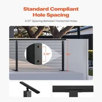 Stâlp-pentru-balustradă-cu-cablu-91-cm-secțiune-5x5-cm-găuri-orizontale-negru-set-de-4-bucăți