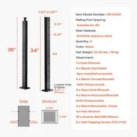 Stâlp-pentru-balustradă-cu-cablu-91-cm-secțiune-5x5-cm-găuri-orizontale-negru-set-de-4-bucăți