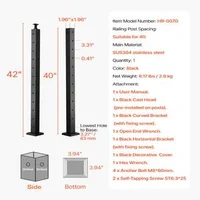 Stâlp-pentru-balustradă-cu-cabluri-107-cm-secțiune-5x5-cm-găuri-unghiulare-în-L-negru-1-buc