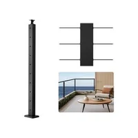 Stâlp-pentru-balustradă-cu-cabluri-91-cm-secțiune-5x5-cm-orificii-orizontale-negru-1-buc