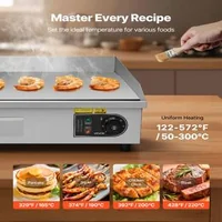 Grătar-electric-profesional-725x400-mm-4400W-placă-netedă-temperatură-reglabilă-50-300-C-oțel-inoxidabil