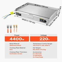 Grătar-electric-profesional-725x400-mm-4400W-placă-netedă-temperatură-reglabilă-50-300-C-oțel-inoxidabil