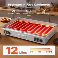 Grătar-electric-profesional-725x400-mm-4400W-placă-netedă-temperatură-reglabilă-50-300-C-oțel-inoxidabil