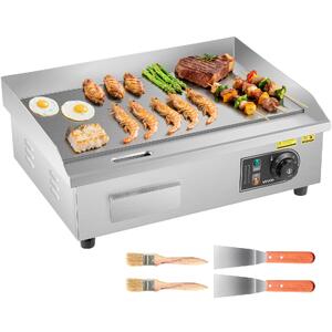 Grătar-electric-profesional-535x300-mm-3200W-placă-netedă-temperatură-reglabilă-50-300-C-oțel-inoxidabil