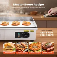 Grătar-electric-profesional-535x300-mm-3200W-placă-netedă-temperatură-reglabilă-50-300-C-oțel-inoxidabil