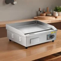 Grătar-electric-profesional-535x300-mm-3200W-placă-netedă-temperatură-reglabilă-50-300-C-oțel-inoxidabil