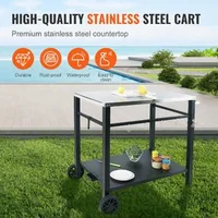 Cărucior-mobil-pentru-grătar-100x64x83-5-cm-cu-blat-din-oțel-inoxidabil-85x55-cm-cu-două-etaje-2-roți-și-4-cârlige