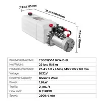 Stație-de-pompare-hidraulică-7-6-l-cu-acțiune-simplă-DC-12V-1-6-kW-22-MPa-3-4-l-min