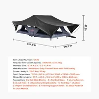 Cort-de-plafon-pentru-mașină-2-3-persoane-pliabil-aluminiu-LED-în-3-culori-saltea-2-5x1-4-m