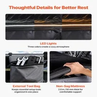 Cort-de-plafon-pentru-mașină-2-3-persoane-pliabil-aluminiu-LED-în-3-culori-saltea-2-5x1-4-m