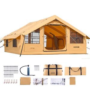 Cort-gonflabil-de-camping-4x3x2-2-m-pentru-5-8-persoane-cu-2-luminatoare-coș-pentru-sobă-și-pompă-cu-manometru