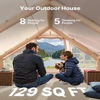 Cort-gonflabil-de-camping-4x3x2-m-pentru-5-8-persoane-300D-Oxford-PU3000-horn-pentru-sobă-2-uși-și-4-ferestre