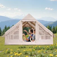 Cort-gonflabil-de-camping-4x3x2-m-pentru-5-8-persoane-300D-Oxford-PU3000-horn-pentru-sobă-2-uși-și-4-ferestre