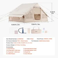Cort-gonflabil-pentru-camping-3x2x2-m-pentru-3-5-persoane-300D-Oxford-PU3000-coș-pentru-sobă-2-uși-și-2-ferestre