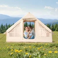 Cort-gonflabil-pentru-camping-3x2x2-m-pentru-3-5-persoane-300D-Oxford-PU3000-coș-pentru-sobă-2-uși-și-2-ferestre