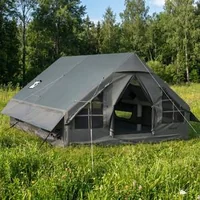 Cort-gonflabil-de-camping-4x3x2-m-pentru-5-8-persoane-Oxford-420D-cu-trapă-orificiu-pentru-sobă-și-pompă-manuală