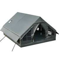 Cort-gonflabil-de-camping-4x3x2-m-pentru-5-8-persoane-Oxford-420D-cu-trapă-orificiu-pentru-sobă-și-pompă-manuală