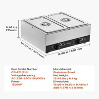 Mașină-de-topit-ciocolată-cu-2-cuve-capacitate-8-2-kg-1600-W-două-regulatoare-independente-de-temperatură-baie-de-apă-oțel-inoxidabil-30-85-C