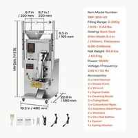 Mașină-de-dozat-și-sigilat-pungi-3-200-g-550-W-precizie-0-2-g-sigilare-pe-trei-părți-folie-240-mm-oțel-inoxidabil-304