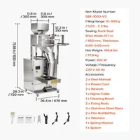 Mașină-de-dozare-și-sigilare-pachete-10-999-g-760-W-precizie-2-g-sigilare-pe-spate-folie-450-mm-oțel-inoxidabil-304