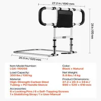Bară-de-sprijin-pliabilă-pentru-pat-cu-lățime-reglabilă-53-3-69-cm-și-mânere-laterale-prindere-din-PU-oțel-136-kg