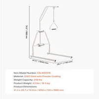 Trapez-pentru-pat-cu-clemă-și-suport-de-podea-oțel-Q195-lanț-reglabil-capacitate-de-113-kg-1050-x-730-x-1880-mm