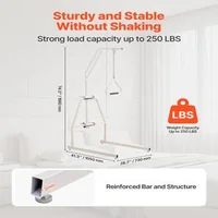 Trapez-pentru-pat-cu-clemă-și-suport-de-podea-oțel-Q195-lanț-reglabil-capacitate-de-113-kg-1050-x-730-x-1880-mm