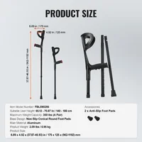 Cârje-pentru-antebraț-pliabile-10-trepte-de-înălțime-pentru-înălțime-140-180-cm-sarcină-de-159-kg-aluminiu-set-2-buc