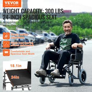 Scaun-cu-rotile-pliabil-din-oțel-carbon-șezut-61-cm-frână-auto-blocantă-cotiere-detașabile-până-la-136-kg