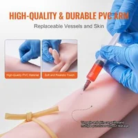Set-de-puncție-venoasă-cu-braț-de-antrenament-560-x-130-x-70-mm-PVC-și-oțel-201-ace-tip-fluture-și-lancete-Ø0-9-mm-geantă