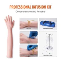 Set-de-puncție-venoasă-cu-braț-de-antrenament-560-x-130-x-70-mm-PVC-și-oțel-201-ace-tip-fluture-și-lancete-Ø0-9-mm-geantă