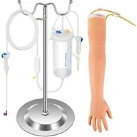 Set-de-puncție-venoasă-cu-braț-de-antrenament-55-x-11-x-8-cm-vase-de-sânge-din-latex-stativ-din-oțel-40-70-cm-cu-geantă