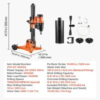 Mașină-diamantată-pentru-găurire-în-carote-20-305-mm-3000-W-max-3500-W-1000-550-rpm-cu-1-coroană-umedă-127-mm-stativ-înclinat