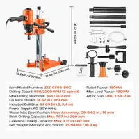 Mașină-diamantată-pentru-carotare-până-la-200-mm-1500-W-2-viteze-1000-2300-rpm-2-în-1-manuală-și-pe-stativ-4-burghie-carote