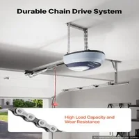 Acționare-pentru-ușă-de-garaj-600-N-acționare-cu-lanț-motor-DC-șină-cu-4-secțiuni-două-telecomenzi-iluminare-LED