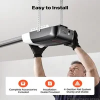 Acționare-pentru-poartă-de-garaj-800-N-acționare-cu-lanț-motor-DC-șină-cu-4-secțiuni-două-telecomenzi-iluminare-LED