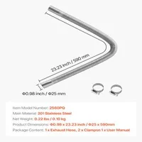 Furtun-flexibil-de-evacuare-pentru-încălzitor-diesel-600-mm-oțel-inoxidabil-Φ25-mm-2-coliere-pentru-2KW-5KW-8KW